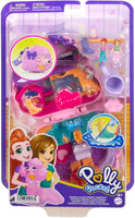Polly Pocket Groom & Glam Poodle Compact Playset with Water Play and 2 Colour-Change Pieces, HKV35