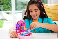 Polly Pocket Groom & Glam Poodle Compact Playset with Water Play and 2 Colour-Change Pieces, HKV35