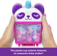 Polly Pocket Bubble Tea Panda Playset with 2 Micro Dolls & Food Accessories Compact Animal Toy HWN95