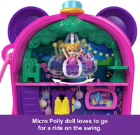 Polly Pocket Bubble Tea Panda Playset with 2 Micro Dolls & Food Accessories Compact Animal Toy HWN95