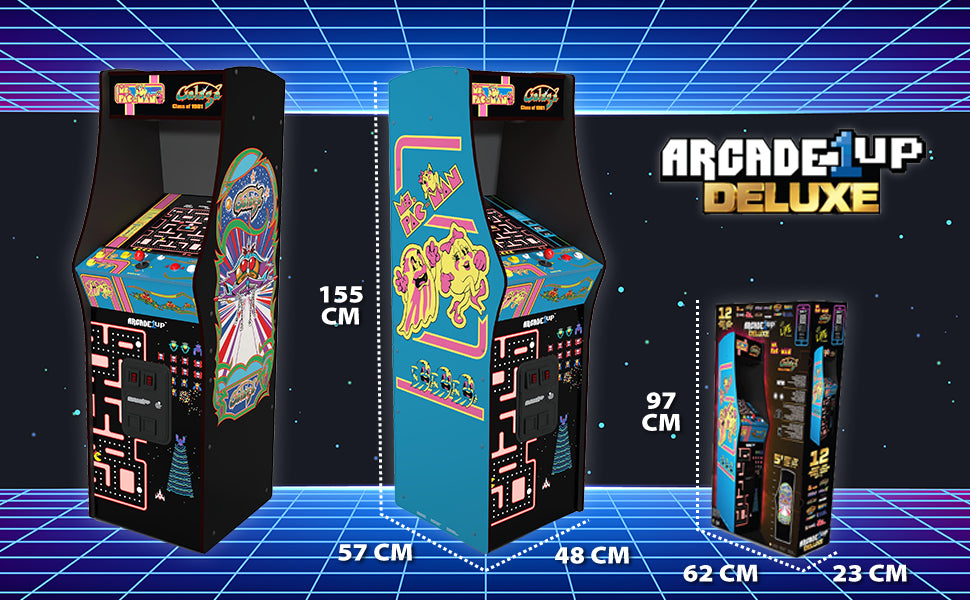 Arcade1up Ms Pac-Man Galaga Class of 81 Deluxe Arcade Machine 12-in-1 ...