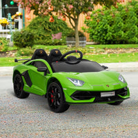 Lamborghini SVJ 12V Ride-On Car with Lights Music Remote 3-8 Yrs GREEN