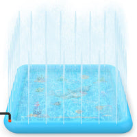 SOKA 168cm Square Inflatable Sprinkler Splash Pad Play Mat Water Pool Summer Toy BLUE