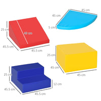 HOMCOM 4-piece Soft Play Set Climb and Crawl Foam Toddler Activity Toys