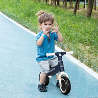 AIYAPLAY Baby Balance Bike Children Bike Adjustable Seat Wide Wheels Blue