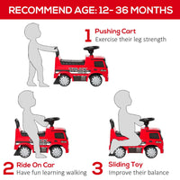 Mercedes Benz Licensed 3-in-1 Ride On Car Kids Truck Storage 12-36 Months RED