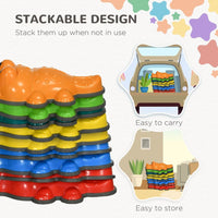 ZONEKIZ 9PCs Kids Stepping Stones with Anti-Slip Edge Indoor and Outdoor