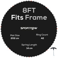 SPORTNOW Trampoline Mat with 42 V-Hooks, for 8ft Trampoline