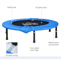 HOMCOM 38" Foldable Mini Fitness Trampoline Exercise Rebounder Jumper Blue