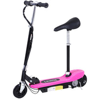 HOMCOM Kids Foldable Electric Powered Scooters 120W Toy Brake Kickstand Pink