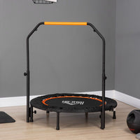 HOMCOM 40FT Foldable Mini Fitness Trampoline Rebounder Adjustable Foam Handle