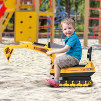 HOMCOM Ride On Excavator Toy Tractors Digger Movable Walker Construction Truck