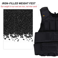 10KGS Adjustable Weight Vest Running Gym Training Weight Loss Black