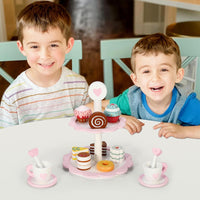 SOKA 18PC Wooden Dessert Cake Stand with Muffins Cakes and Donuts