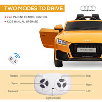 Audi TT RS 12V Battery Licensed Ride-On Car with Removable Highlights MP3 Player