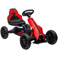 HOMCOM Children Pedal Go Kart with Adjustable Seat Handbrake RED