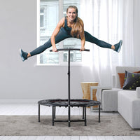 HOMCOM 40FT Kids Adult Mini Trampoline Rebounder Jumper with Handle Black