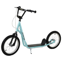 HOMCOM 90-96cm Kids Kick Scooter Adjustable Handlebar Inflatable Wheels BLUE