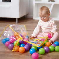 200 Soft Plastic Play Pit Balls Non Toxic & BPA Free Clear PVC Carry Bag