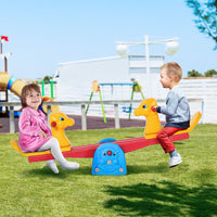 HOMCOM Kids Seesaw Safe Teeter Totter 2 Seats with Easy-Grip Handles