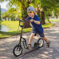 HOMCOM Kids Stunt Scooter with 12" Rubber Wheels, Adjustable Handlebar