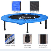 HOMCOM 40" Foldable Mini Fitness Trampoline Exercise Rebounder Jumper Blue
