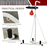 HOMCOM Free-Standing Speed Bag Platform Boxing Punch Bag Fitness Station Stand