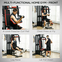 Multi Gym Workout Station with Sit Up Bench, Push Up Stand, Dip Station