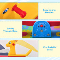 HOMCOM Kids Seesaw Safe Teeter Totter 2 Seats with Easy-Grip Handles