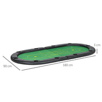 SPORTNOW Foldable Poker Mat 10-Player Table Top with Cup Holders Carry Bag