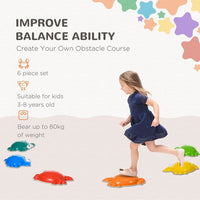 ZONEKIZ Kids Stepping Stones 6PCs River Stones for Indoors Outdoors