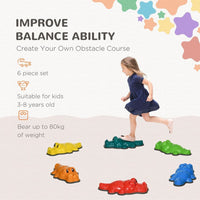ZONEKIZ 6PCs Kids Kids Stepping Stones with Anti-Slip Edge Indoor and Outdoor