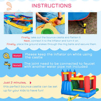 Outsunny Kids Bouncy Castle with Slide Water Pool Climbing Wall & Trampoline