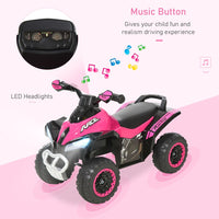 HOMCOM 4 Wheel Quad Toddler Ride on Car Foot-to-Floor Sliding Walking Car PINK