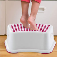 Child Foot Step Stool Anti-Slip Cover on Top For Children Practical Non-Slip Toilet Step for Toddlers Pink