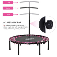 HOMCOM Trampoline Outdoor Bouncer Jumper Adjustable Handle Adult Kid Pink
