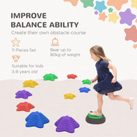 ZONEKIZ Kids Stepping Stones 11 Pieces Balance River Stones for Obstacle Course