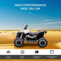 HOMCOM 12V Electric Quad Bikes for Kids Ride On Car ATV Toy for 3-5 Years WHITE
