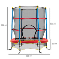 HOMCOM Trampoline for Kids with Enclosure Net Built-in Zipper Safety Pad 3-6 Years