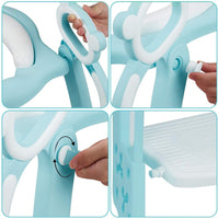 KEPLIN Toddler Toilet Training Seat Ladder with Sturdy Non-Slip Wide Step and Soft Cushion Blue