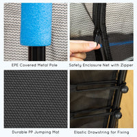 HOMCOM 5.2FT Kids Trampoline With Enclosure Indoor Outdoor for 3-10 Years Blue