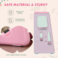 HOMCOM Kids Step Stool Adjustable Standing Platform Toddler Kitchen Stool Pink