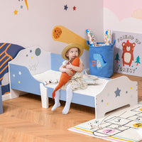 HOMCOM Kids Star Balloon Single Bed Frame Guardrails Slats Bedroom Furniture
