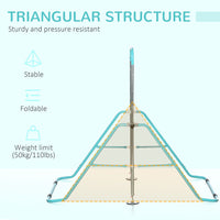 HOMCOM Kids Gymnastics Bar with Adjustable Height Foldable Training Bar Green