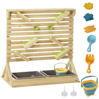 Outsunny Kids Running Water and Sand Playset with Sink Toys Water Carts Tracks