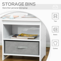 HOMCOM 3 Pcs Kids Table & Chairs Set Toddler Furniture Storage Drawers