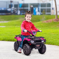 HOMCOM 12V Electric Quad Bike for Kids with LED Headlights Music PINK