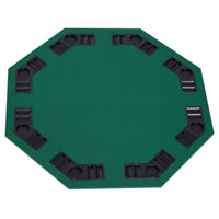 HOMCOM 1.2m 48 Inches Foldable Poker Table Top 8 Players Blackjack Chip Trays