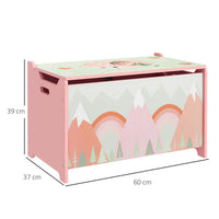 ZONEKIZ Toy Box Kids Toy Chest with Lid Safety Hinge Pink