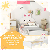 ZONEKIZ Toddler Bed Kids Bedroom Furniture Rabbit Design White